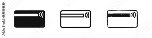 Contactless Payment Credit Card Icons.