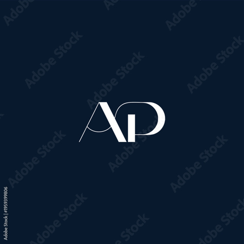 Initial Abstract Modern Letter Logo AP, MInimal Monogram Logos AP, for Company Logo Branding, Vector Illustration, 