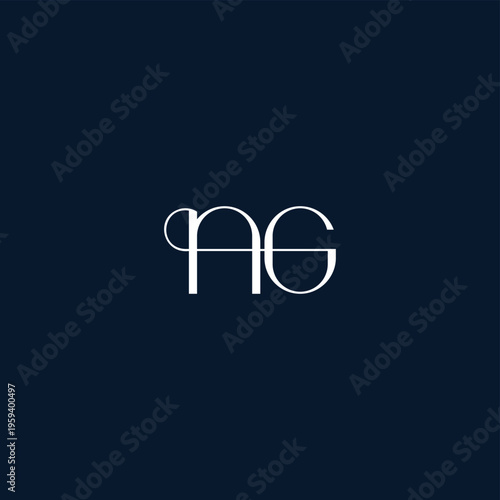 Abstract Geometric MInimal Ng Logo Design, for Logos, Company, Branding, vector illustration,