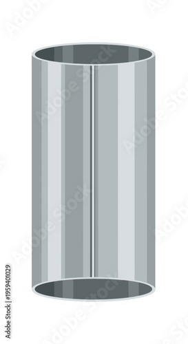 Silver Metal Cylinder Container Object.