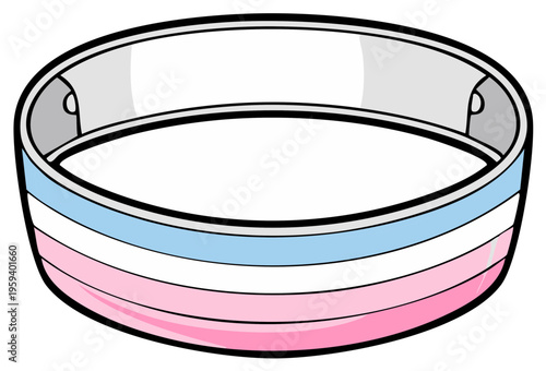 Transgender Pride Bracelet with Pink, White, and Blue Stripes