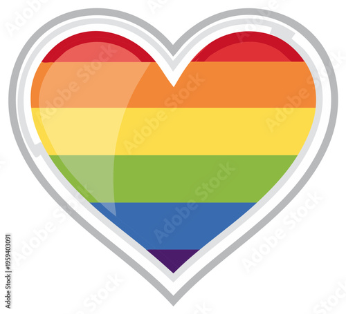 LGBTQ+ Pride Heart Symbol Rainbow Colors Love Celebration Equality Diversity Inclusion Advocate Parade Month Ally Valentine