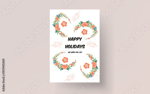 Happy Holidays Elegant Greeting Card with Festive Design