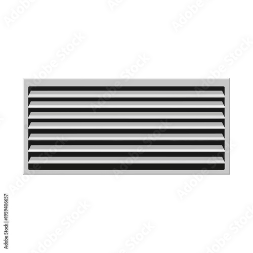 Metal Ventilation Grille with Horizontal Slats.