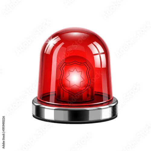 Realistic Red Emergency Siren Flashing Light for Police Fire and Security Warning Systems
