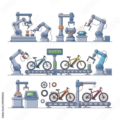 Automated assembly line for electric bicycle production