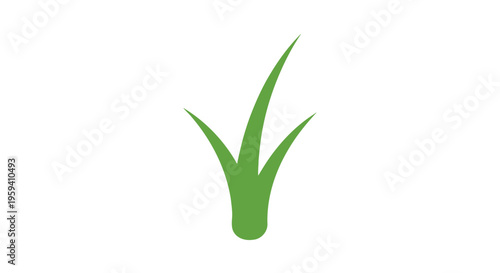 Minimalist Green Grass Graphic Depicting Nature and Growth Symbolism on White Background