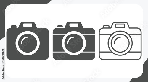 Camera icon set. Photo camera in flat style. Vector