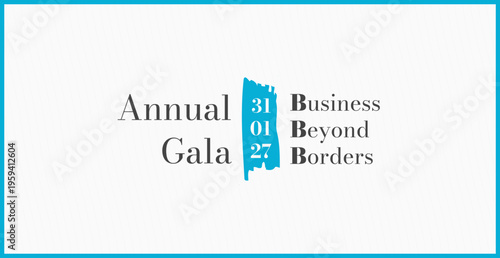 Minimalist "Annual Gala: Business Beyond Borders" Event Banner