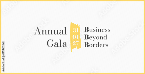 Minimalist "Annual Gala: Business Beyond Borders" Event Banner