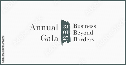 Minimalist "Annual Gala: Business Beyond Borders" Event Banner