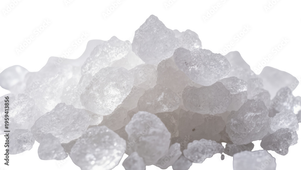 Obraz premium Close-up of a heap of translucent and sparkling rock sugar crystals with various irregular shapes