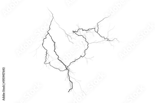 Foto lightning bolt electric discharge and thunder strike silhouette isolated on whit