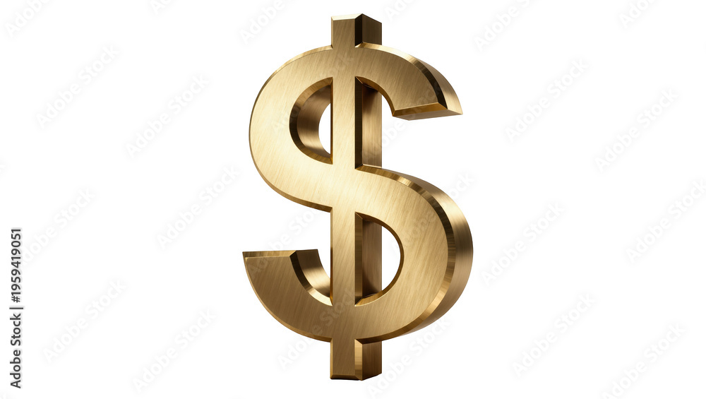 Obraz premium Shining gold dollar currency symbol representing money, business, finance, and prosperous economy