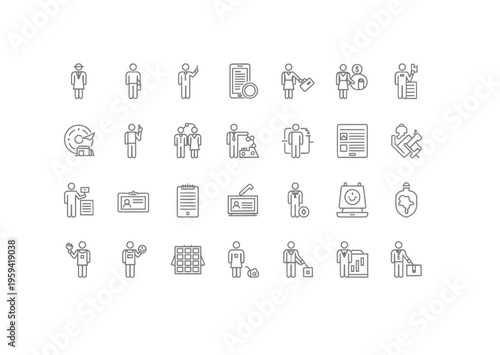 A simple set of flat vector icons for web and mobile design featuring business, shopping, media, and communication symbols