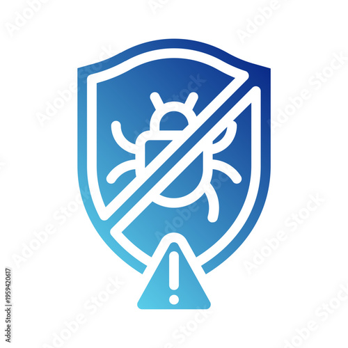 antivirus protection. This is a vector single icon with a solid gradient style. It is suitable for various purposes, including website design, mobile app design, and logo design.