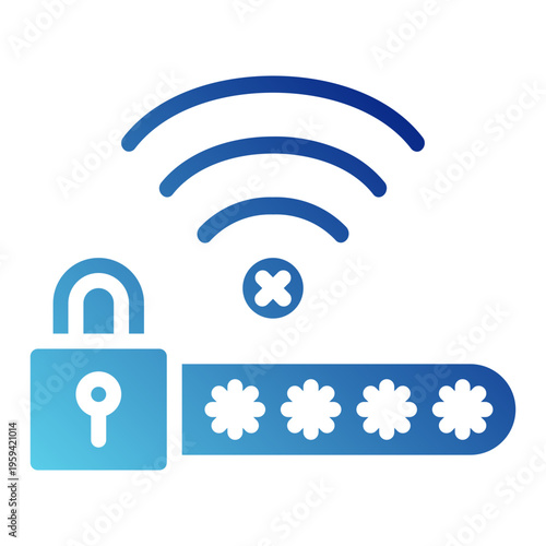 wifi signal. This is a vector single icon with a solid gradient style. It is suitable for various purposes, including website design, mobile app design, and logo design.