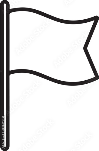 A simple flag on a pole waving gently in the breeze, symbolizing direction, achievement, and aspiration.