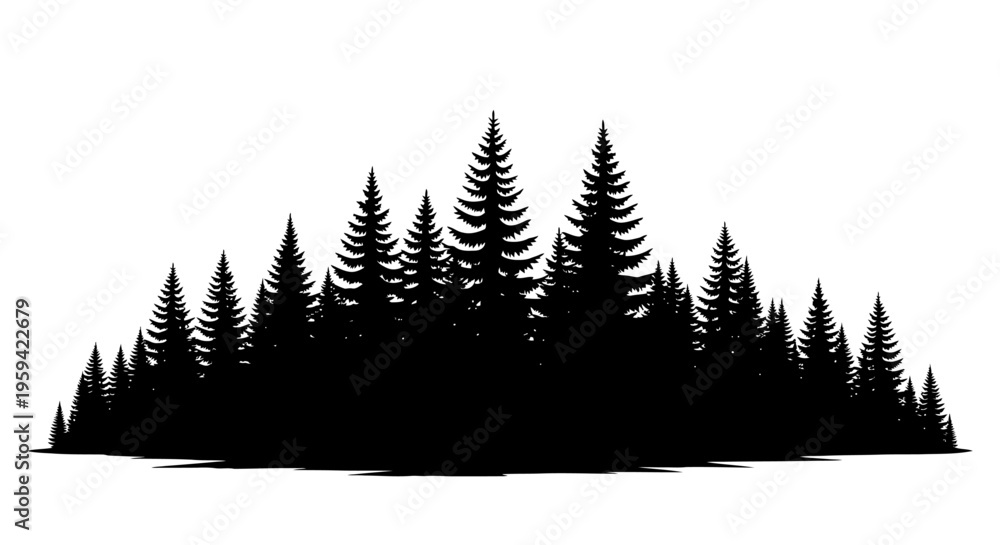 Fototapeta premium Vector Silhouette of Trees 2