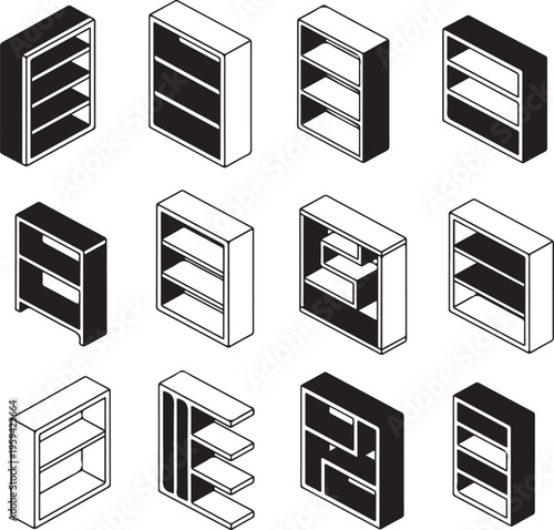 Metal, wood and stone stairs - vector illustration