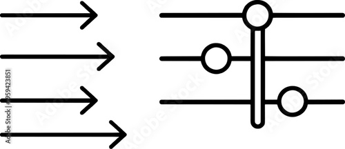 Flow and Filter Control Minimal Line Art Illustration | Data Input and Adjustment Minimalist Icon