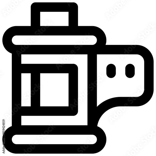 Film roll. Editable stroke vector icon.