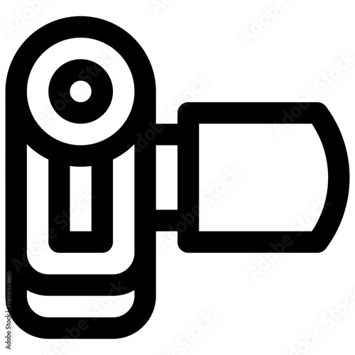 Camcorder. Editable stroke vector icon.