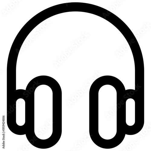 Headphones. Editable stroke vector icon.