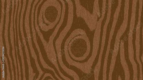 Tree rings and knots, seamless pattern. Wood grain texture, vector illustration.