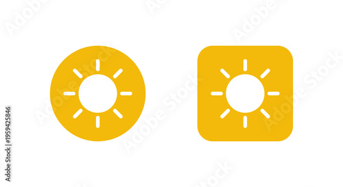 Sun, sunshine icon in flat design. Brightness light symbol