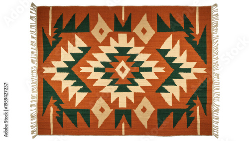Tableau sur toile Vibrant Native American inspired textile art with intricate geometric designs