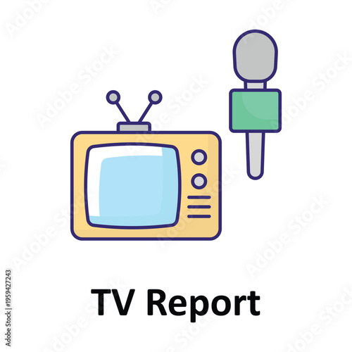 TV Report Vector icon which can easily modify or edit