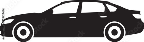 Side view silhouette of a sedan car vehicle