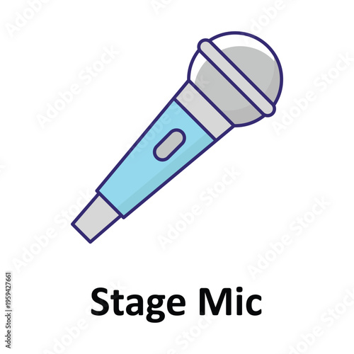 Stage Mic Vector icon which can easily modify or edit