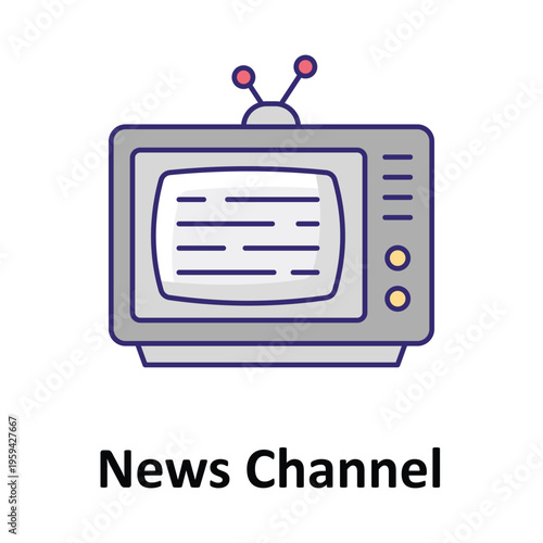 News Channel Vector icon which can easily modify or edit