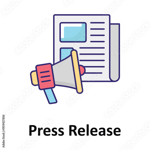Press Release Vector icon which can easily modify or edit