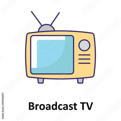 Broadcast TV Vector icon which can easily modify or edit