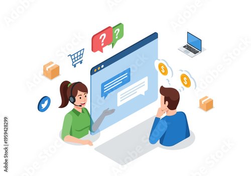 Customer service and support through online chat and communication channels