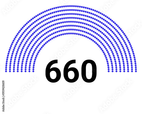 Hemicycle 660 seats - 8 rows