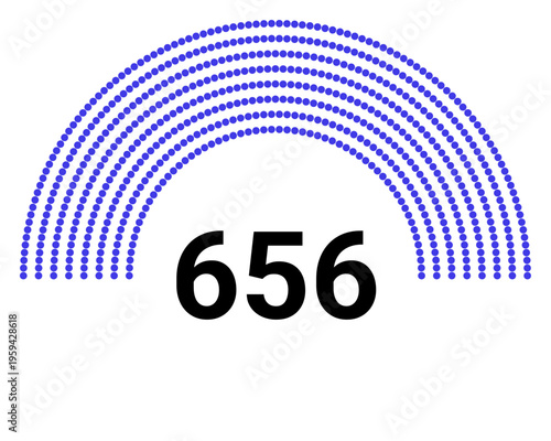 Hemicycle 656 seats - 8 rows