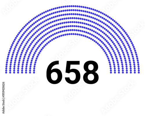 Hemicycle 658 seats - 8 rows