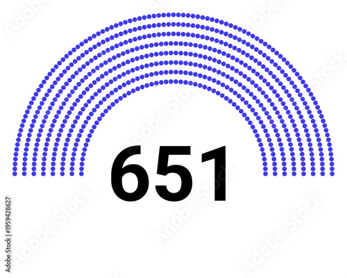 Hemicycle 651 seats - 8 rows