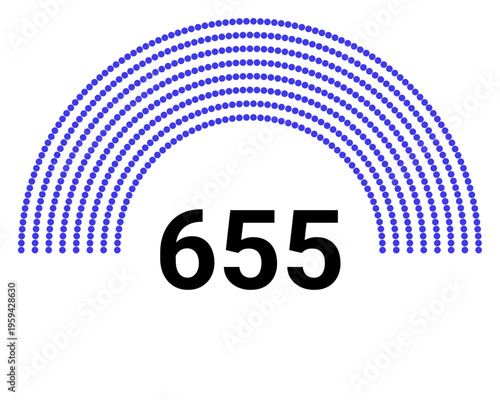 Hemicycle 655 seats - 8 rows