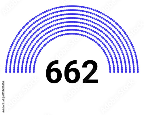 Hemicycle 662 seats - 8 rows