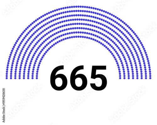 Hemicycle 665 seats - 8 rows