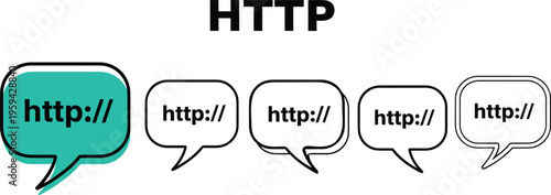 Http protocol communication concept with speech bubbles