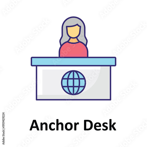 Anchor Desk Vector icon which can easily modify or edit