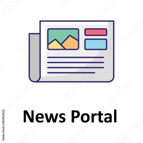 News Portal Vector icon which can easily modify or edit