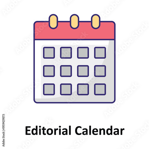  Editorial Calendar Vector icon which can easily modify or edit