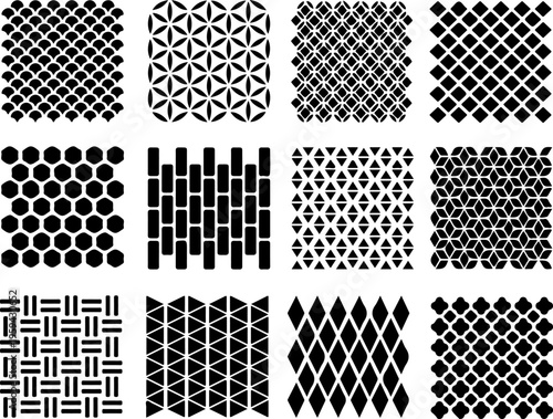 Large Abstract Zentangle Pattern Illustration Set Featuring Intricate Hand Drawn Line Art and Repeating Decorative Motifs